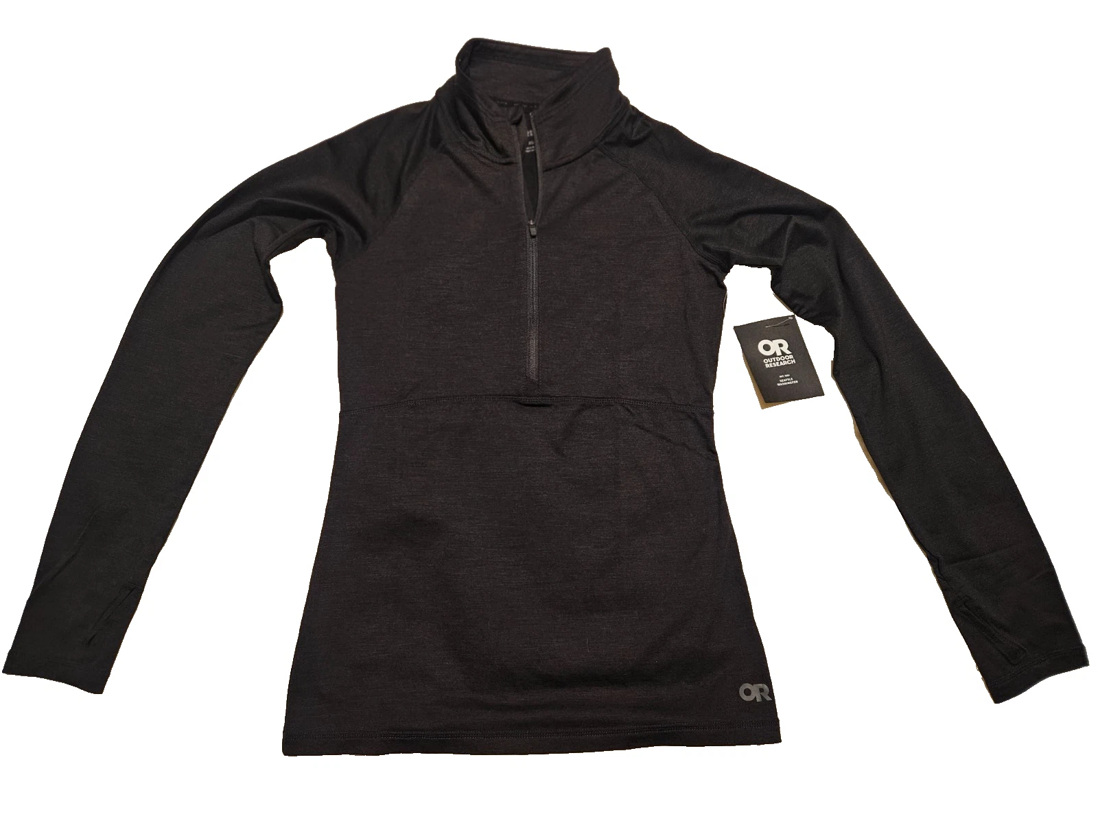 Outdoor Research Alpine Black Onset Merino 150 Half Zip Shirt Women’s Size XS